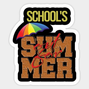 cute retro last day of school school's out for summer teacher Sticker